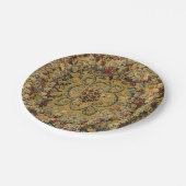 Farbiges Vintages Blumenmuster Pappteller (Schrägansicht)