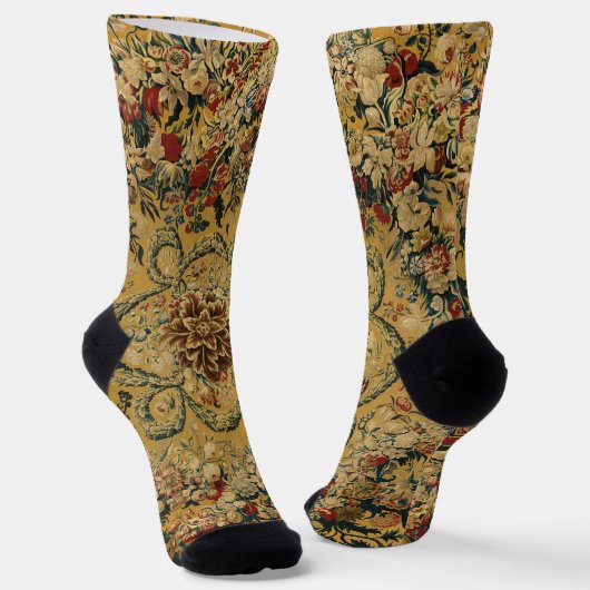 Farbiges Vintages Blumenmuster Socken (Gewinkelt)