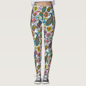Farbiges Vintages Blumenpaisley Leggings (Vorderseite)