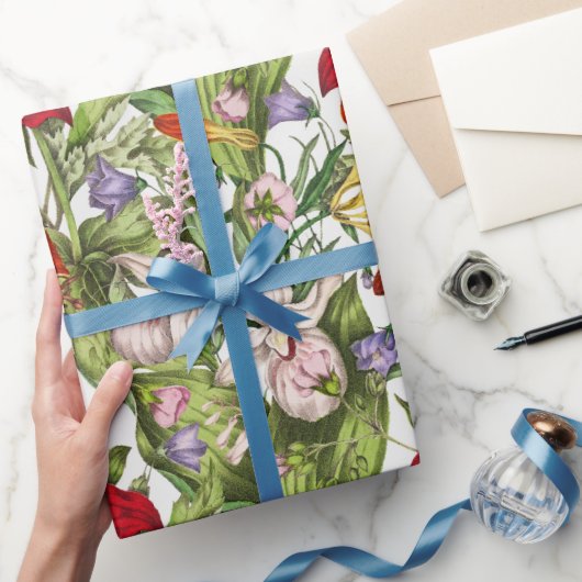 Farbiges Vintages, florales Muster Geschenkpapier (Schenken)