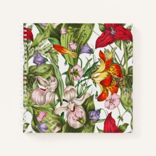 Farbiges Vintages, florales Muster Notizblock