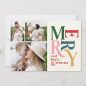 Farbiges Vintages Foto mit fröhlichen Chritsmas Ankündigung (Vorderseite)