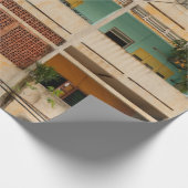 Farbiges Vintages Gebäude - Vietnamesisch,  Geschenkpapier (Ecke)