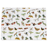 Farbiges Vintages Insektenbild Große Geschenktüte (Vorderseite)