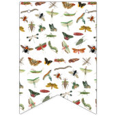 Farbiges Vintages Insektenbild Wimpelkette (Dritte Fahne)