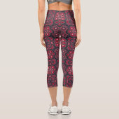 Farbiges Vintages Kunstdesign Capri Leggings (Rückseite)