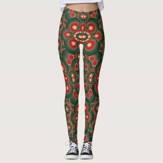 Farbiges Vintages Kunstdesign Leggings (Vorderseite)