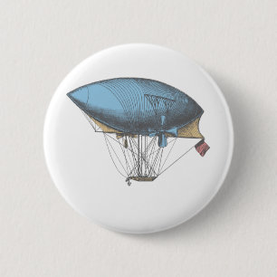 Farbiges Vintages Luftschiff Button
