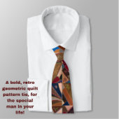 Farbiges Vintages Patchwork Quilt Retro Muster Krawatte