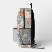 Farbiges Vintages Rose Muster Mit Monogramm Bedruckter Rucksack (Rechts)