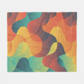 Farbiges Vintages Wellenmuster abstrakt Fleecedecke (Vorderseite (Horizontal))