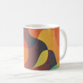 Farbiges Vintages Wellenmuster abstrakt Kaffeetasse (VorderseiteRechts)