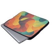 Farbiges Vintages Wellenmuster abstrakt Laptopschutzhülle (Vorne Knopf)