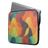 Farbiges Vintages Wellenmuster abstrakt Laptopschutzhülle (Vorderseite Links)