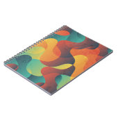 Farbiges Vintages Wellenmuster abstrakt Notizblock (Linke Seite)