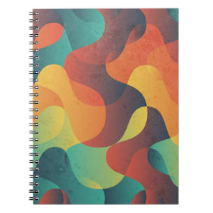 Farbiges Vintages Wellenmuster abstrakt Notizblock
