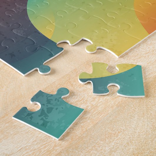 Farbiges Vintages Wellenmuster abstrakt Puzzle (Seite)