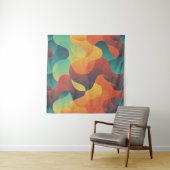 Farbiges Vintages Wellenmuster abstrakt Wandteppich (Beispiel (Horizontal))