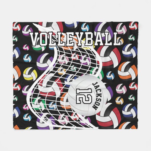 Farbiges Volleyballmuster Fleecedecke (Vorderseite (Horizontal))