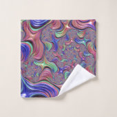 Farbiges Vortex Abstraktes Trippy Spiral-Fraktal Badhandtuch Set (Waschlappen)