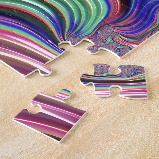 Farbiges Vortex Abstraktes Trippy Spiral-Fraktal Puzzle (Seite)