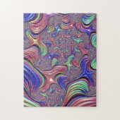 Farbiges Vortex Abstraktes Trippy Spiral-Fraktal Puzzle (Vertikal)