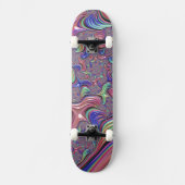Farbiges Vortex Abstraktes Trippy Spiral-Fraktal Skateboard (Vorderseite)
