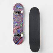Farbiges Vortex Abstraktes Trippy Spiral-Fraktal Skateboard (Vorne)