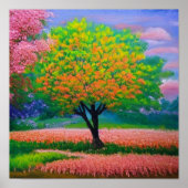 Farbiges Waldposter Poster (Vorne)