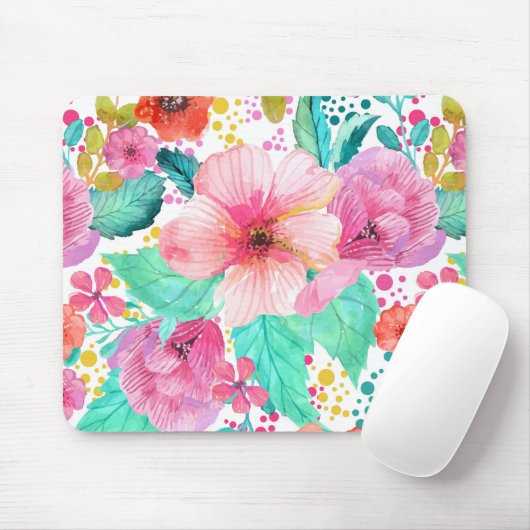Farbiges Wasser-Farbe-Muster für Blumenmuster Mousepad (Mit Mouse)