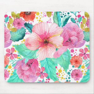 Farbiges Wasser-Farbe-Muster für Blumenmuster Mousepad