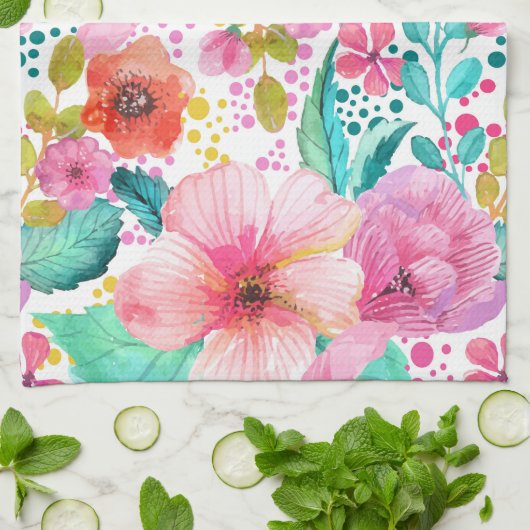 Farbiges Wasser - FarbflorentCollage Geschirrtuch (Gefaltet)