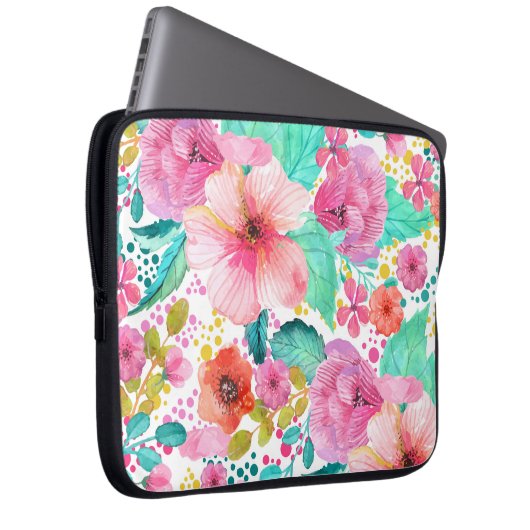 Farbiges Wasser - FarbflorentCollage Laptopschutzhülle (Vorne Rechts)