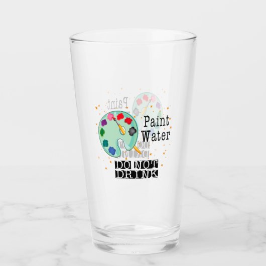 Farbiges Wasser nicht trinken Glas (Vorderseite)