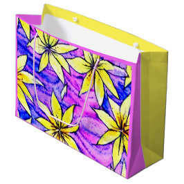 Farbiges Wasserfarbenblatt Gelb und lila Kinder Große Geschenktüte