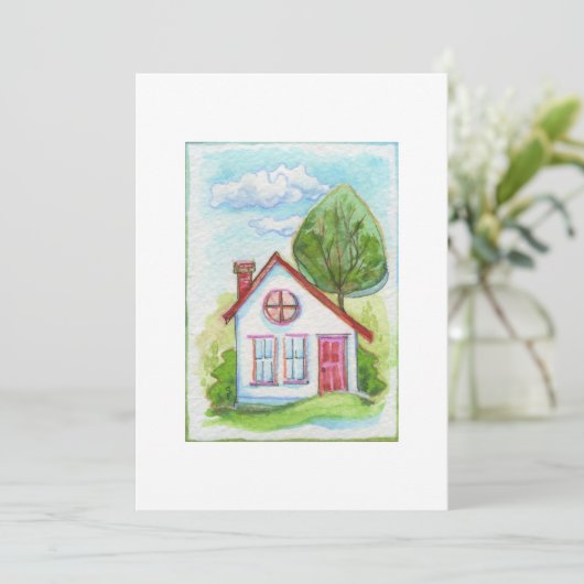 Farbiges Wasserfarbenhaus (Stehend Vorderseite)