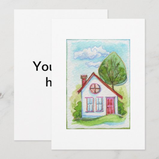 Farbiges Wasserfarbenhaus (Vorne/Hinten)