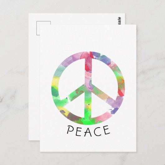 Farbiges Wasserfarbenzeichen Postkarte (Vorne/Hinten)