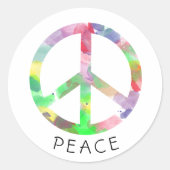 Farbiges Wasserfarbenzeichen Runder Aufkleber (Vorderseite)