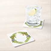 Farbiges Wasserfarbmuster der Beeren-Mäusekmatte c Rechteckiger Pappuntersetzer (Vor Ort)