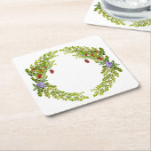 Farbiges Wasserfarbmuster der Beeren-Mäusekmatte c Rechteckiger Pappuntersetzer (angewinkelt)