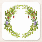 Farbiges Wasserfarbmuster der Beeren-Mäusekmatte c Rechteckiger Pappuntersetzer (Vorderseite)