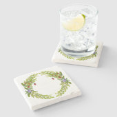 Farbiges Wasserfarbmuster der Beeren-Mäusekmatte c Steinuntersetzer (Seitenansicht)