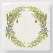 Farbiges Wasserfarbmuster der Beeren-Mäusekmatte c Steinuntersetzer (Vorderseite)