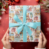 Farbiges Weihnachtsbärenpapier Geschenkpapier