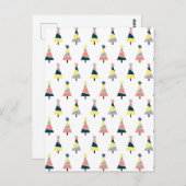 Farbiges Weihnachtsbaummuster Postkarte (Vorne/Hinten)
