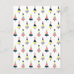 Farbiges Weihnachtsbaummuster Postkarte