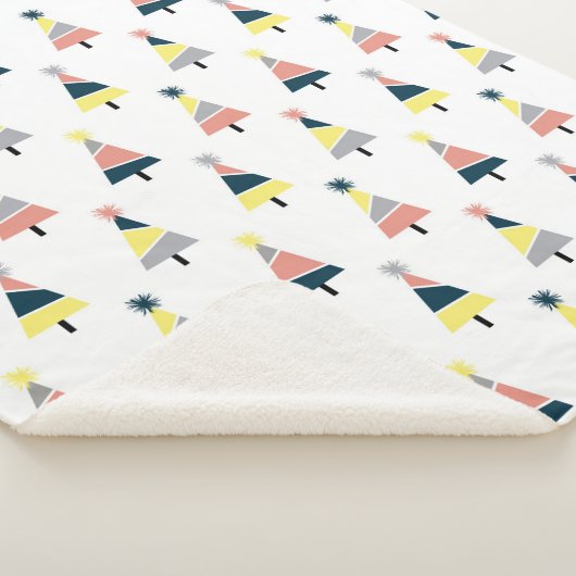 Farbiges Weihnachtsbaummuster Sherpadecke (3/4)