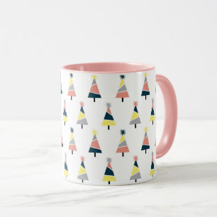 Farbiges Weihnachtsbaummuster Tasse