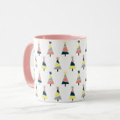 Farbiges Weihnachtsbaummuster Tasse (Vorderseite Links)